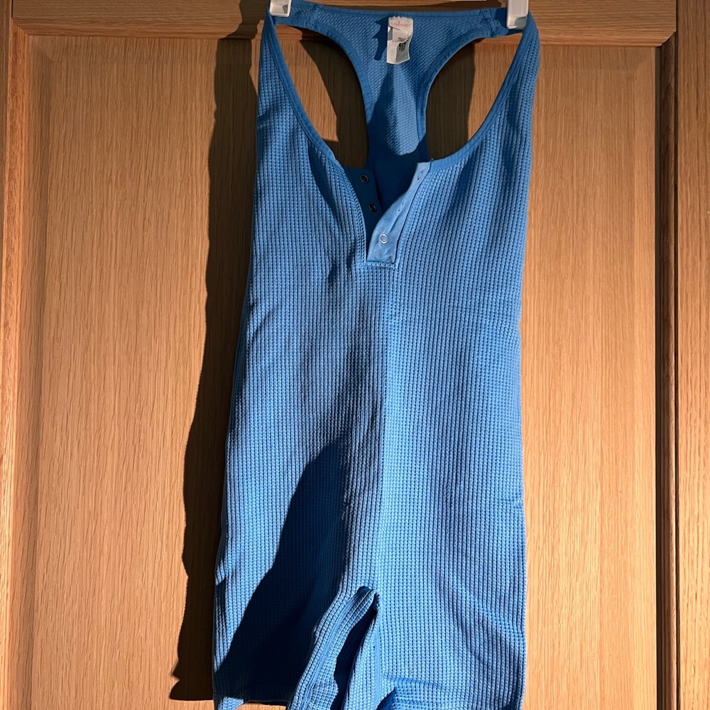 Blue Sleeveless Romper